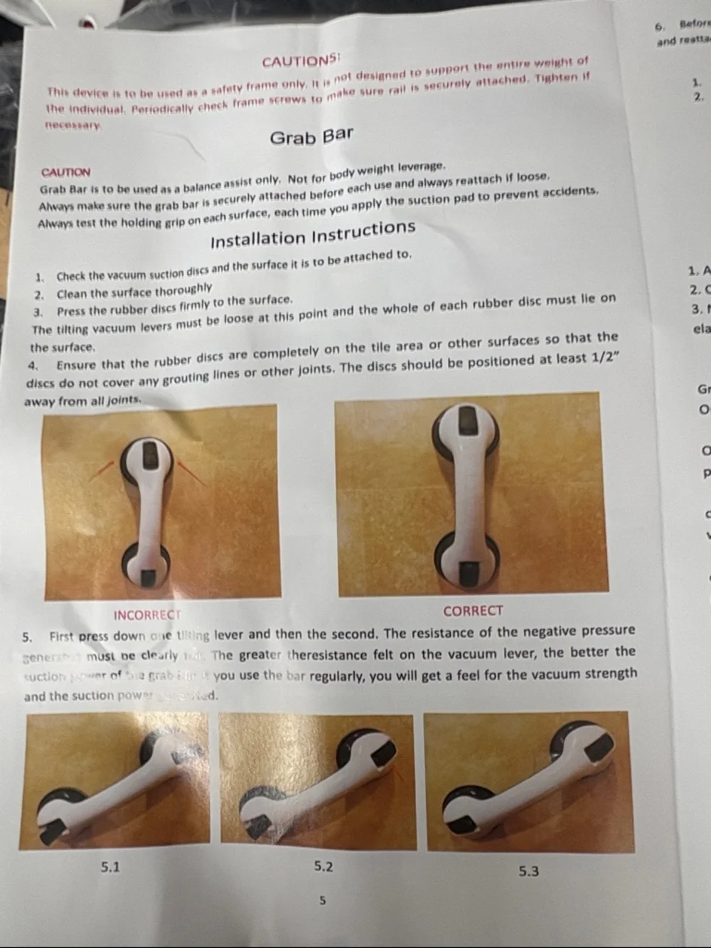 White Suction Grab Bars